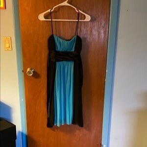 Black and Blue Spaghetti Strap Dress